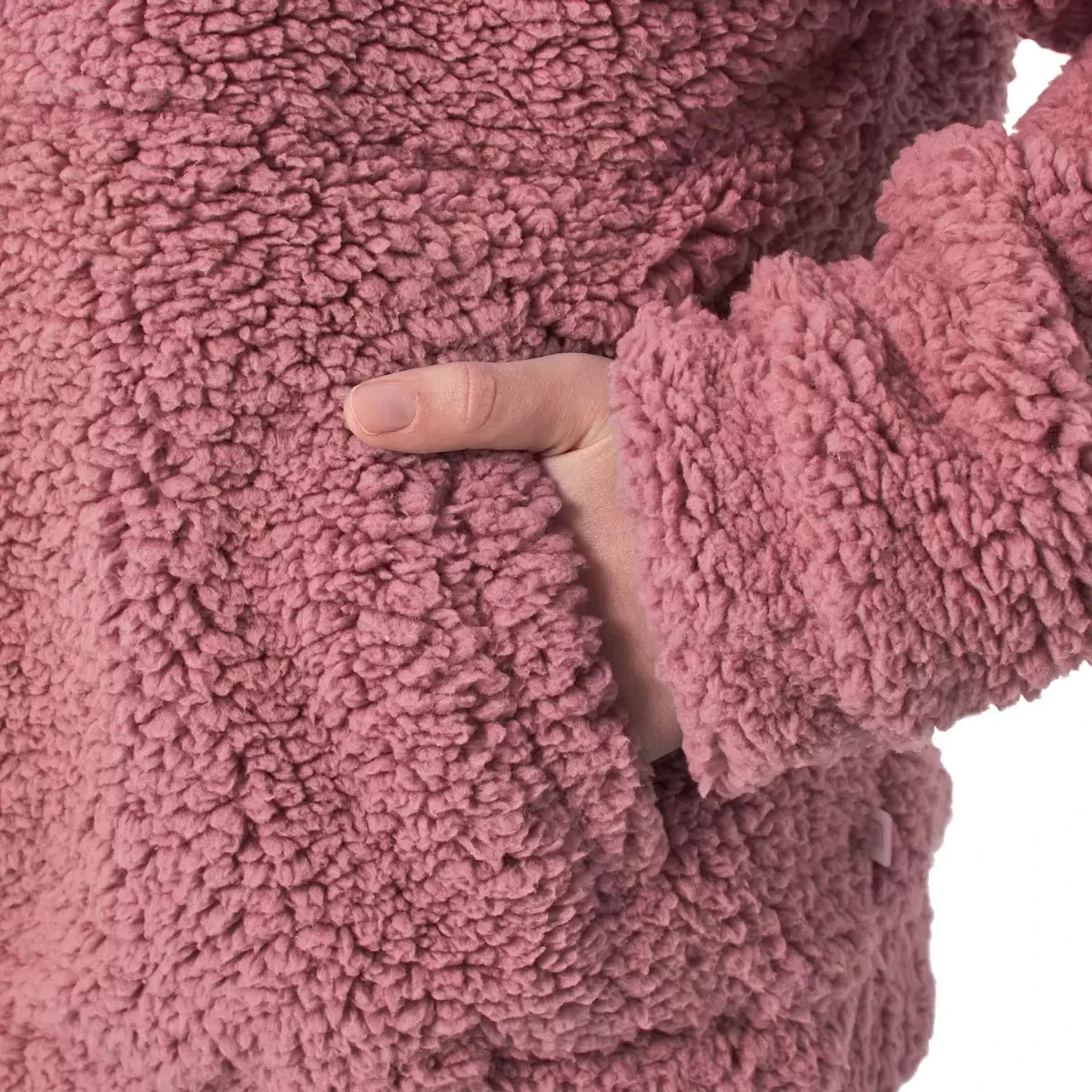 Mondetta Girls Half Zip Sherpa Pullover Hoodie Lilac Pink Beige Youth 5-12 11