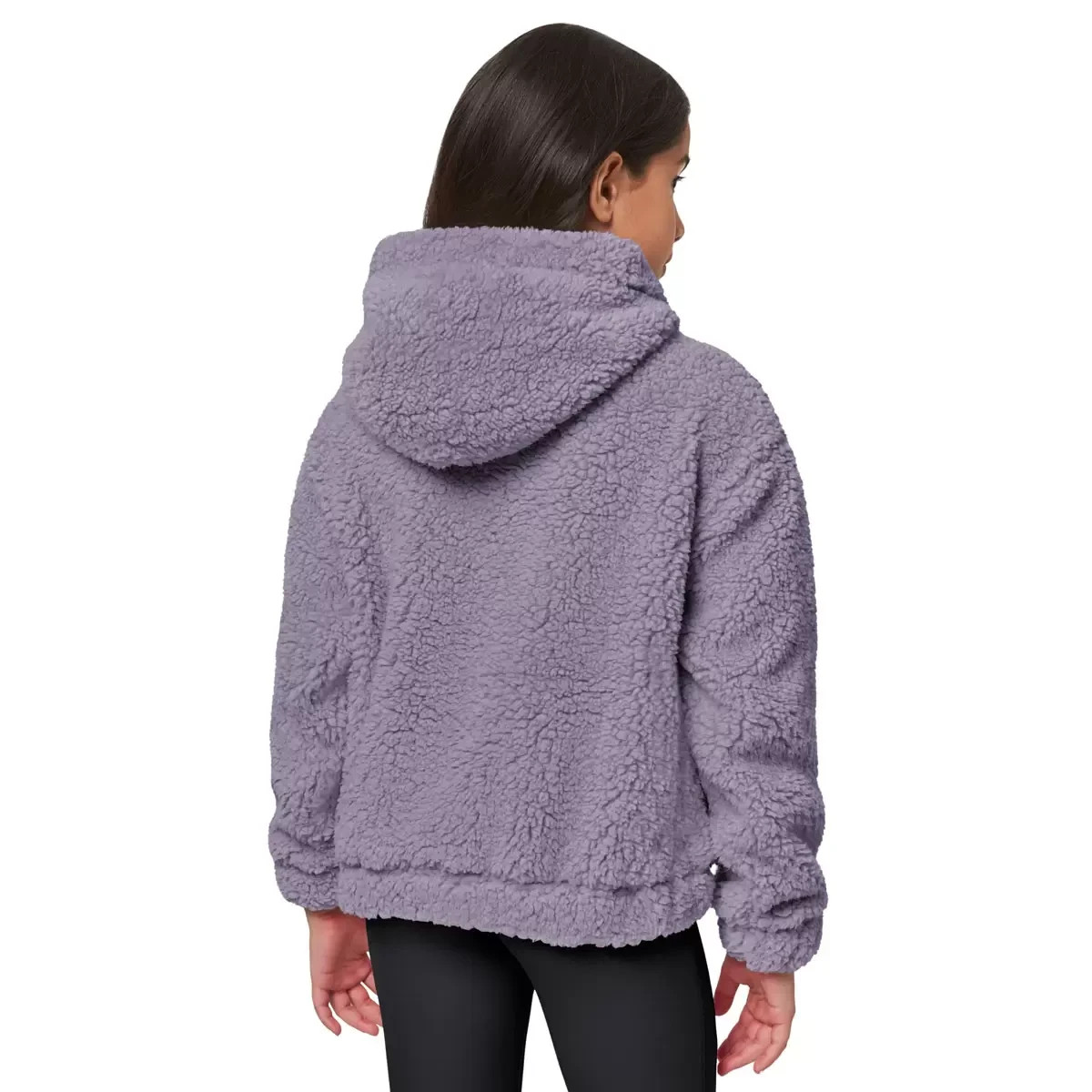 Mondetta Girls Half Zip Sherpa Pullover Hoodie Lilac Pink Beige Youth 5-12 16