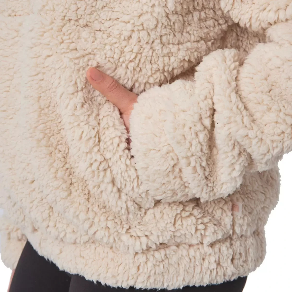 Mondetta Girls Half Zip Sherpa Pullover Hoodie Lilac Pink Beige Youth 5-12 5