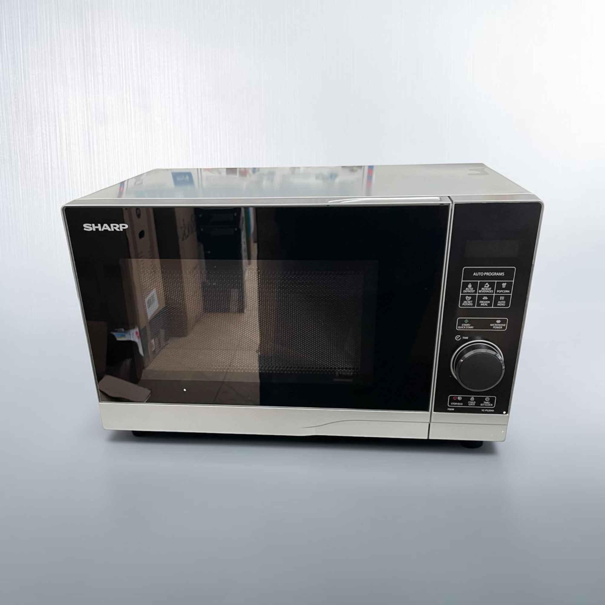 Sharp YC-PS204AU Solo Microwave 700W 20 Litre Digital Silver Defrost 10 Power 8