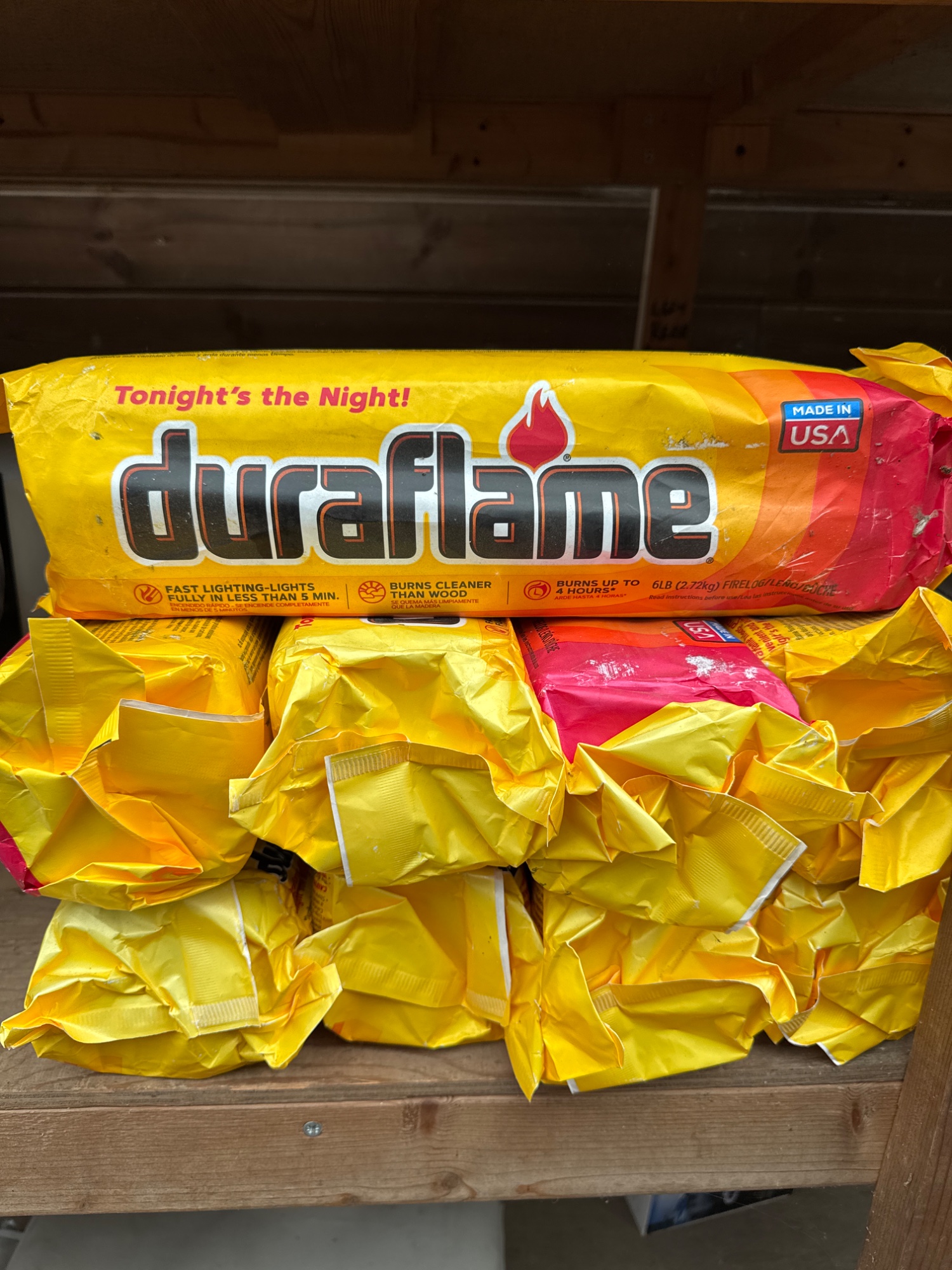 Duraflame Firelog 6lb Fire Logs 9 Pack Fireplace Long Burn Indoor Campfire 4