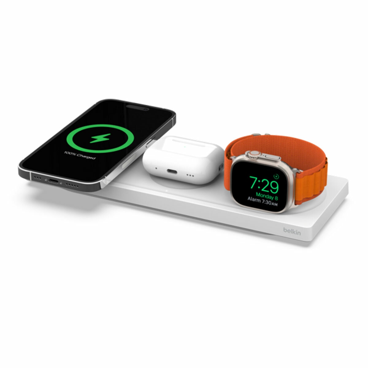 Belkin 3-in-1 MagSafe Wireless Charger Pad WIZ016 iPhone Watch AirPods White 4
