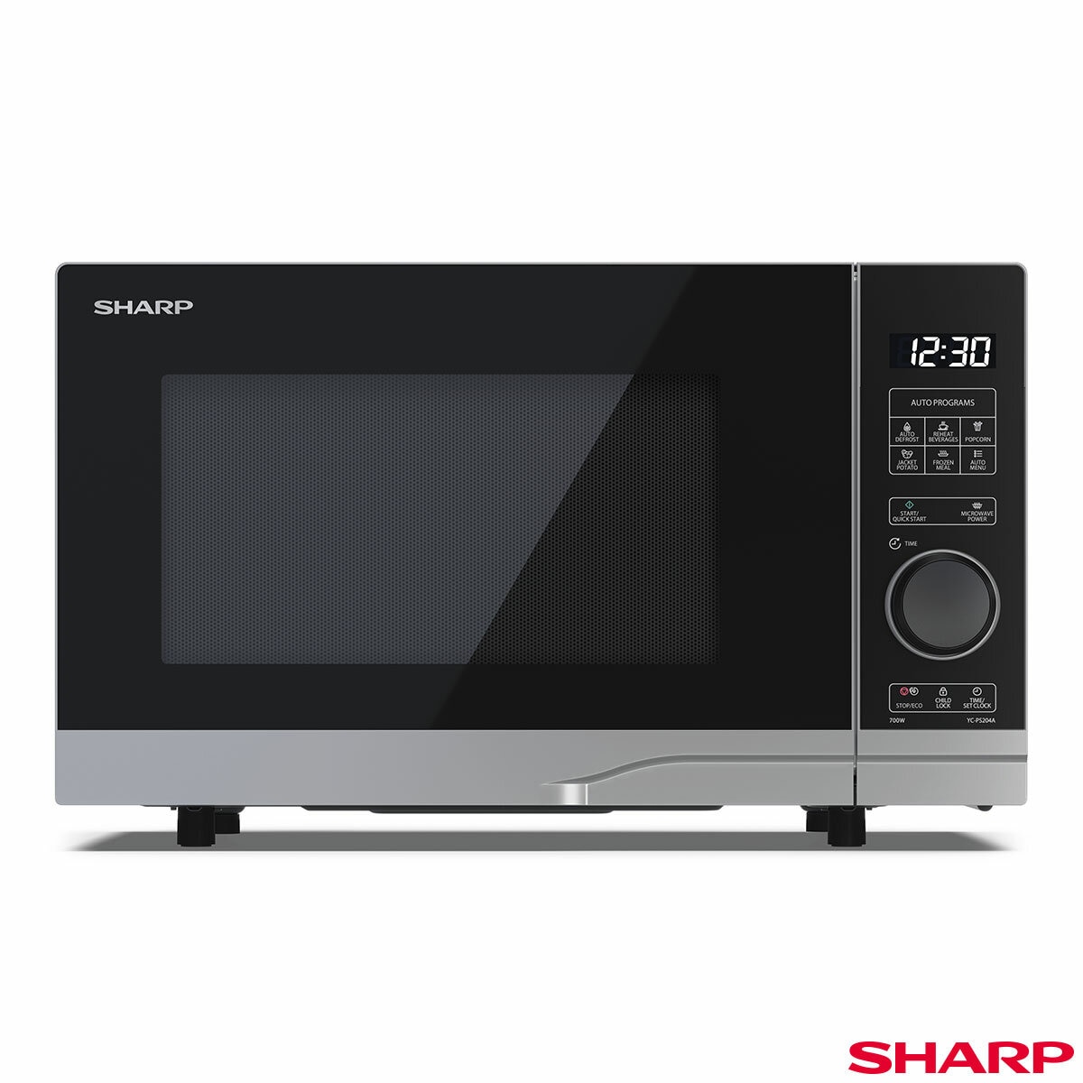 Sharp YC-PS204AU Solo Microwave 700W 20 Litre Digital Silver Defrost 10 Power