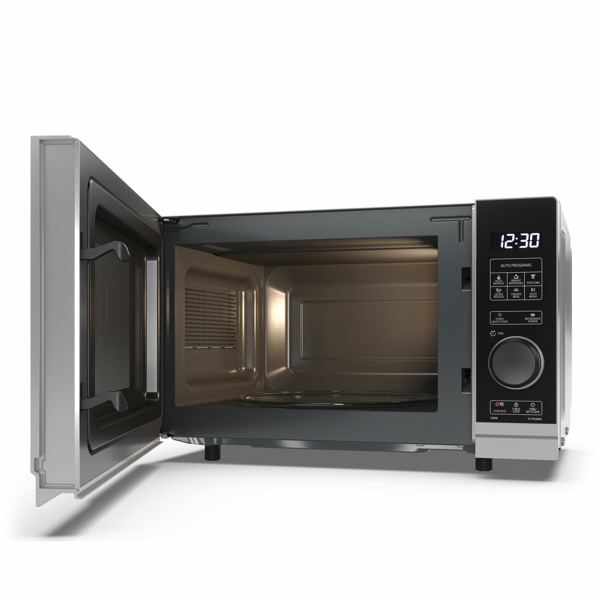 Sharp YC-PS204AU Solo Microwave 700W 20 Litre Digital Silver Defrost 10 Power 3