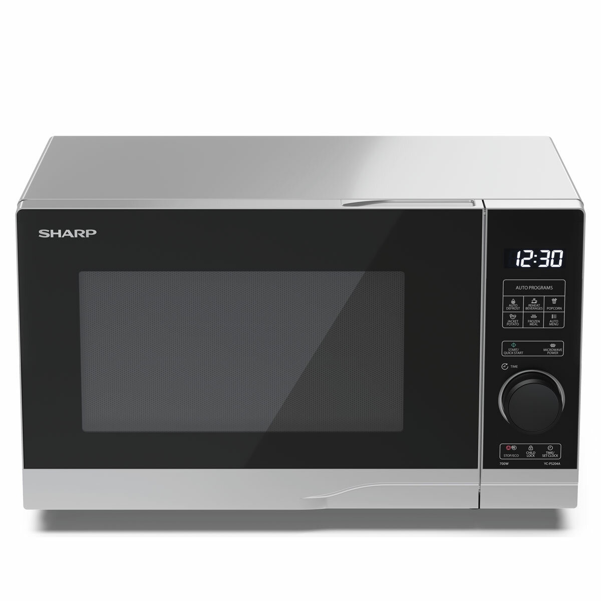 Sharp YC-PS204AU Solo Microwave 700W 20 Litre Digital Silver Defrost 10 Power 6