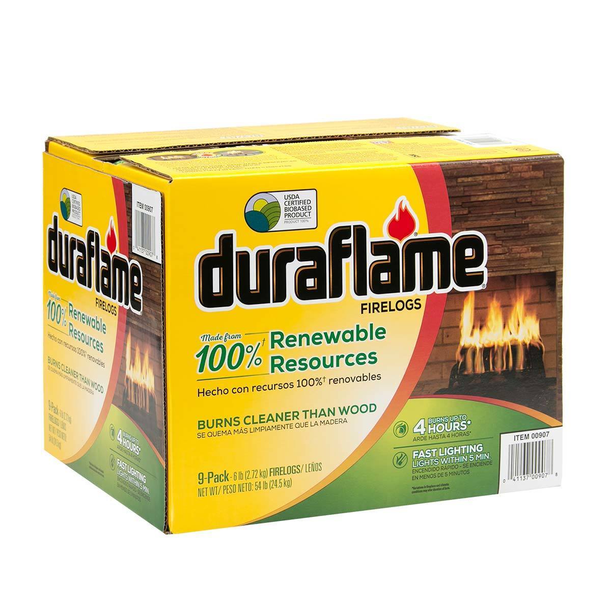 Duraflame Firelog 6lb Fire Logs 9 Pack Fireplace Long Burn Indoor Campfire