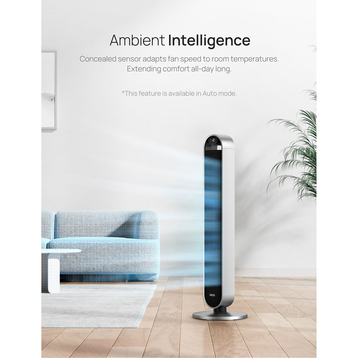 Dreo Pilot Max Smart Tower Fan DR-HTF004S Silver WiFi 12 Speed Oscillating 6