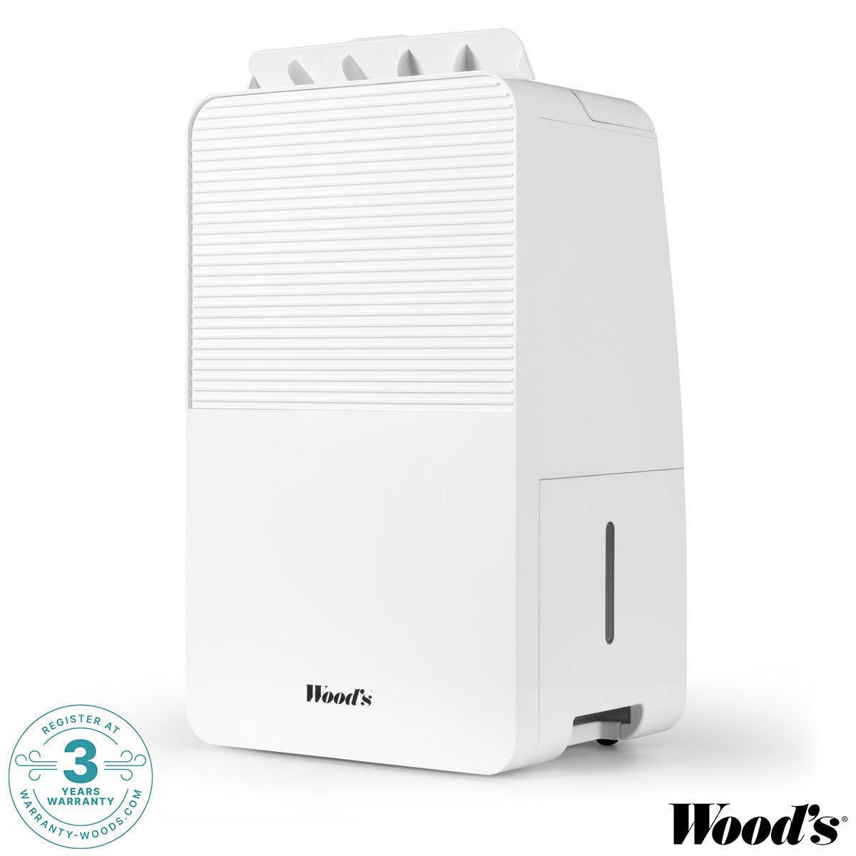 Woods MDK11 White Dehumidifier 10L Per Day 50m² Laundry Mode 1.8L Tank Timer 2