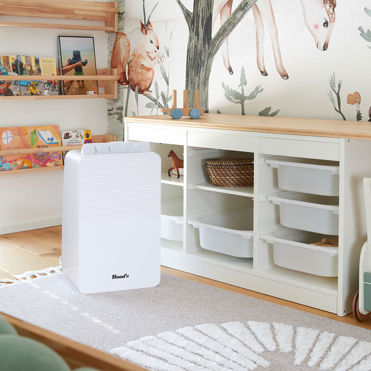 Woods MDK11 White Dehumidifier 10L Per Day 50m² Laundry Mode 1.8L Tank Timer 4