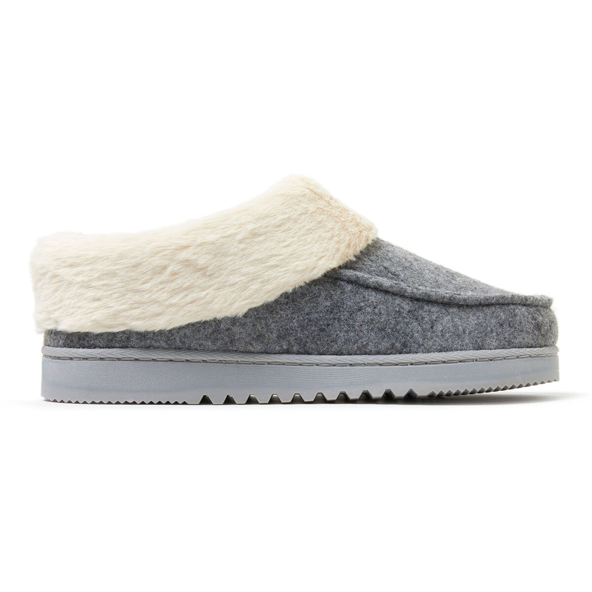 Dearfoams Ladies Felted Toe Clog Slippers Small Meidum Large / Oat & Grey 2