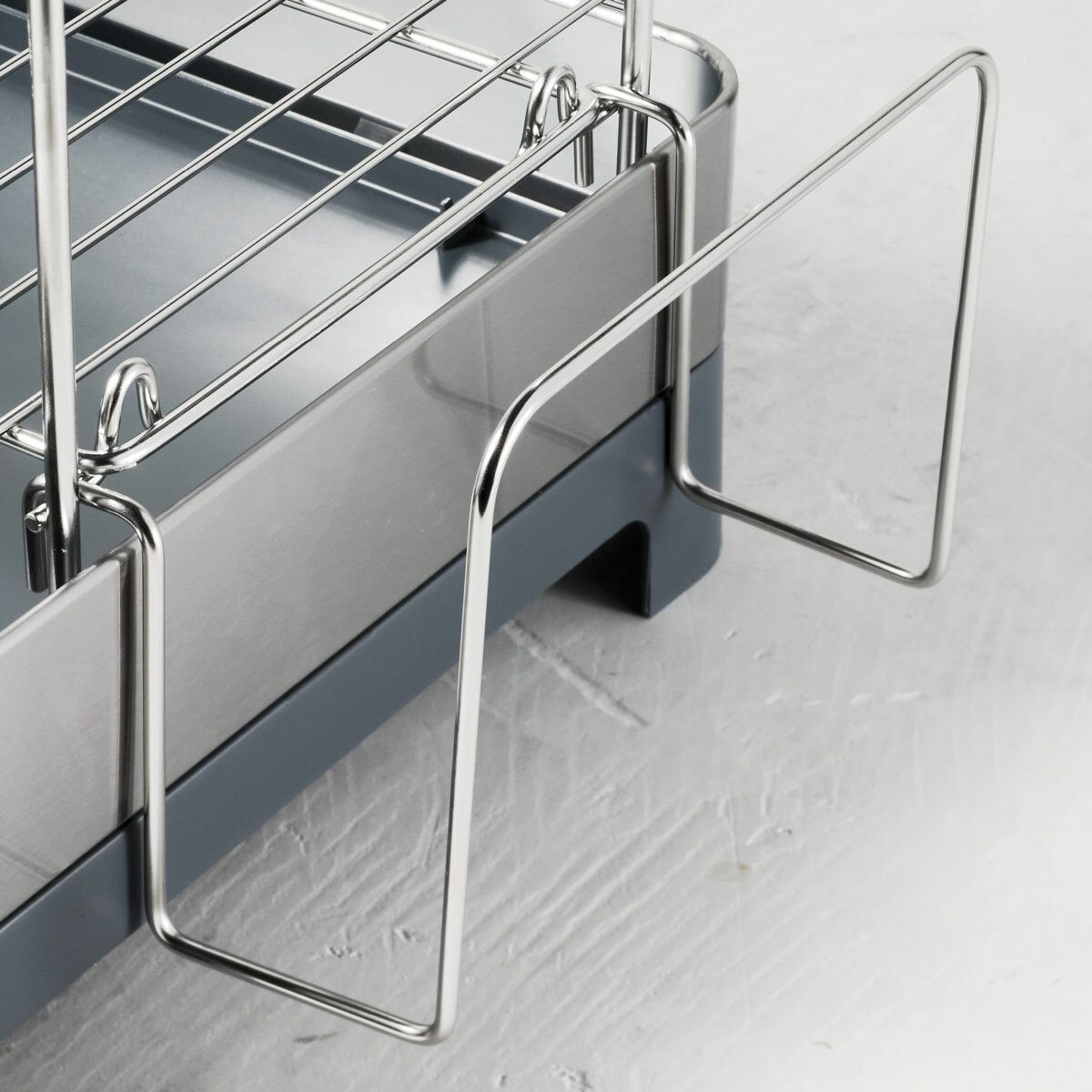 Tramontina 2 Tier Stainless Steel Dish Rack Drainer Drainboard Cup Holder 5