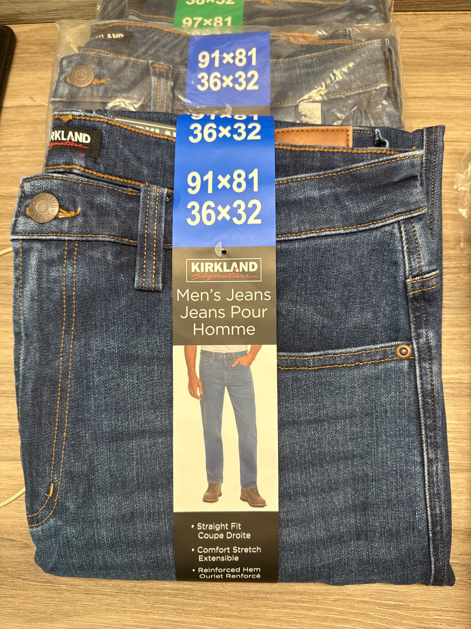 Kirkland Signature Men's Blue Jeans Straight Leg Denim Various Sizes 30-38W 14